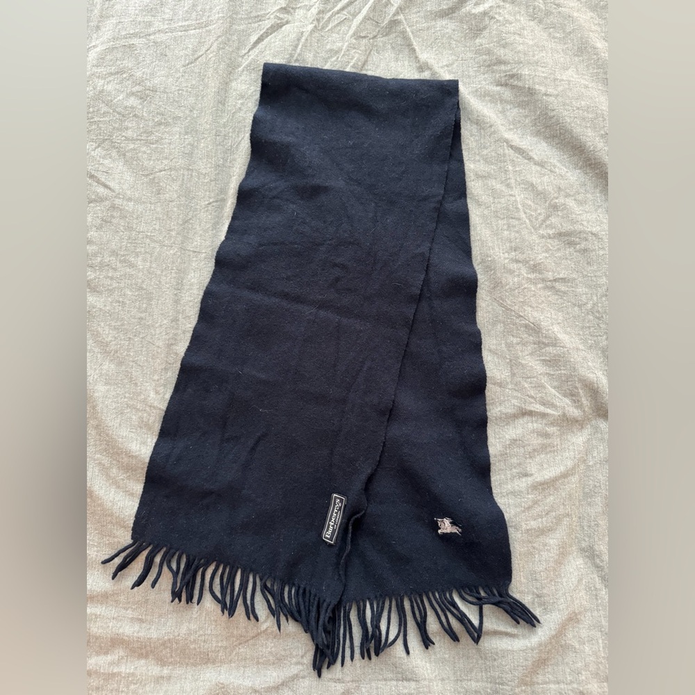 Burberry Wool Navy Blue Scarf